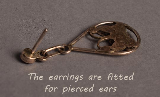 The earrings are fitted for pierced ears. 