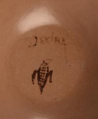 Artist signature and corn clan symbol of Dextra Quotskuyva Nampeyo, Hopi-Tewa Potter