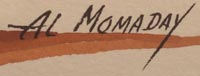 Artist signature of Alfred Momaday (1913 - 1981) Haun Toa - War Lance Kiowa Tribe