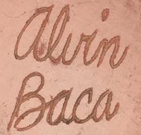 Artist siganture of Alvin Baca Santa Clara Pueblo