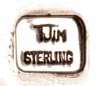 Artist hallmark signature of Thomas Jim (1955- ) Diné of the Navajo Nation Silversmith