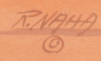Artist signature of Raymond Naha, Hopi Pueblo Painter