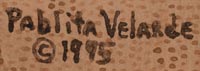 Artist signature of Pablita Velarde, Santa Clara Pueblo Painter
