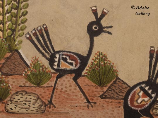 Close-up view of a section of this painting.