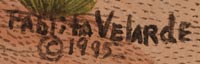 Artist signature of Pablita Velarde, Santa Clara Pueblo Painter