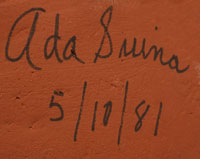 Artist signature of Ada Suina, Cochiti Pueblo Potter