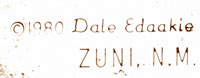 Signature and date made of Dale Edaakie, Zuni Pueblo Artist