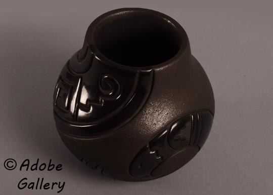 Alternate view of this blackware jar.