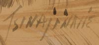 Artist signature of Andy Tsihnahjinnie, Diné of the Navajo Nation