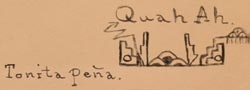 San Ildefonso Pueblo artist hallmark and signatures of Tonita Vigil Peña (1893-1949) Quah Ah