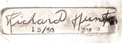 Signature of Richard Hunt, Kwakwaka'wakw Jeweler