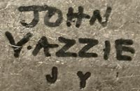 Artist initials of John Yazzie, Diné Jeweler