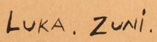 Signed "Luka, Zuni," we have not found additional information about this Once Known Zuni Pueblo Artist.