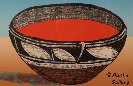 Close-up view of a section of this lithograph.
