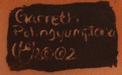 Artist signature of Garreth Polingyumptewa, Hopi-Tewa Potter