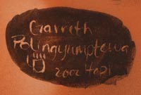 Artist signature of Garreth Polingyumptewa, Hopi-Tewa Potter