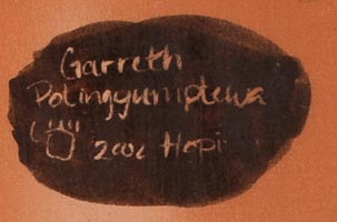 Artist signature of Garreth Polingyumptewa, Hopi-Tewa Potter