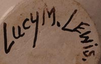 Artisst signature of Lucy Martin Lewis (1898-1992) Acoma Pueblo, Haak’u