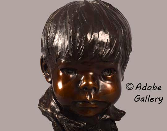 Close up view of the face of this subject.