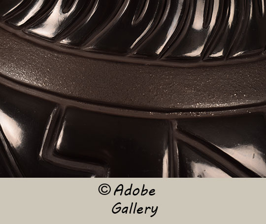 Close-up view of a section of this vessel.