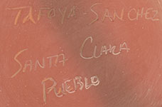 Artist signature of Linda Tafoya Sanchez (1962 - ) Santa Clara Pueblo
