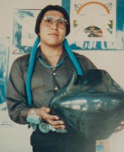 1978 image of Carlos Dunlap, Jr., San Ildefonso Pueblo Potter - Adobe Gallery