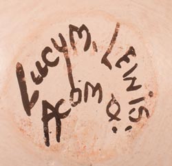 Artist signature of Lucy Martin Lewis, Acoma Pueblo Potter and Matriarch