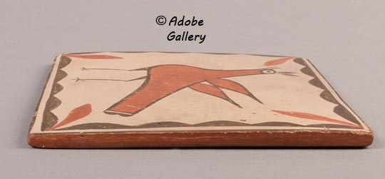 Alternate side view of this pottery tile.