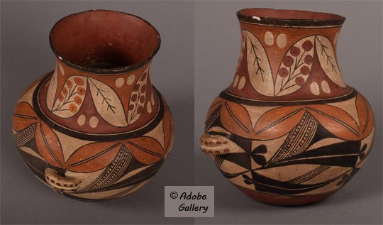 Alternate views off this historic pottery jar.