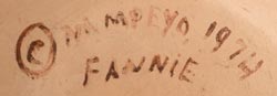 Artist signature of Fannie Polacca Nampeyo, Hopi-Tewa Potter
