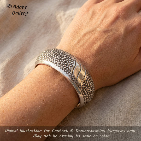 Alternative view of bracelet being worn. Alternative view of bracelet being worn.