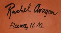 Artist signature of Rachel Aragon, Acoma Pueblo Potter