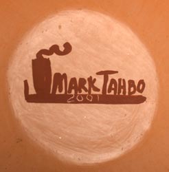 Artist signature of Mark Tahbo (1958-2017) Hopi-Tewa from First Mesa and a member of the Tobacco Clan