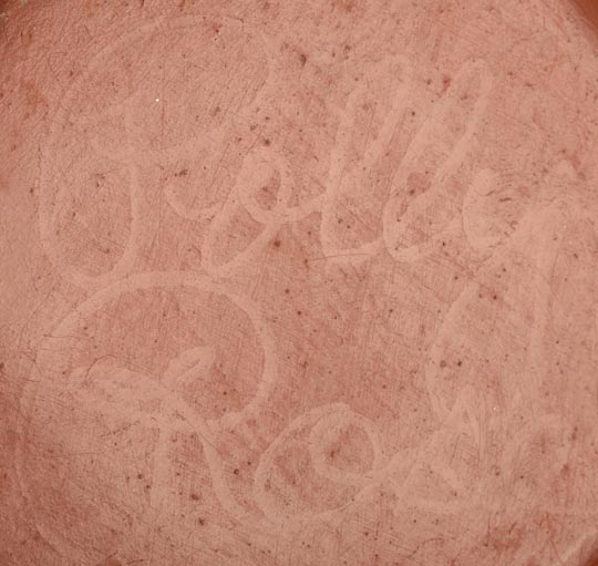 Artist signature of Polly Rose Folwell, Santa Clara Pueblo Potter