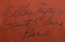 Artist signature of Belen Tapia, Santa Clara Pueblo Potter