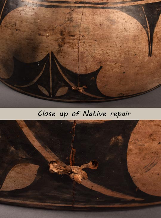 Close-up view of Native repair.