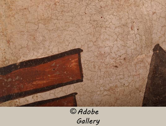 Close-up view of the surface of this pottery jar.  Beautiful crackling like a fine oil painting. This is very desirable and often seen in vessels of this vintage.