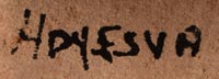 Artist signature of Peter Shelton (1927-1992) Hoyesva - Wherever the Arrow Lands