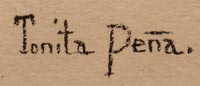 Artist signature of Tonita Vigil Peña, Quah Ah, San Ildefonso Pueblo Painter