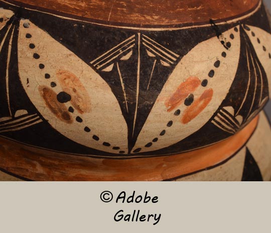 Alternate close-up view of this pottery vessel.