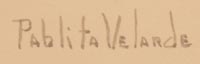 Artist signature of Pablita Velarde, Santa Clara Pueblo Painter