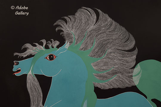 Close up view of a section of this painting.