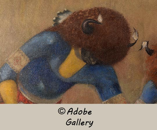 Alternate close-up view of a section of this painting.