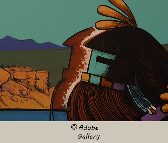 Close-up view of a section of this lithograph.