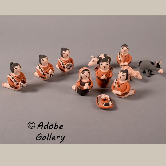 Eleven Piece Nacimiento set by Angel and Ralph Bailon from Kewa Pueblo