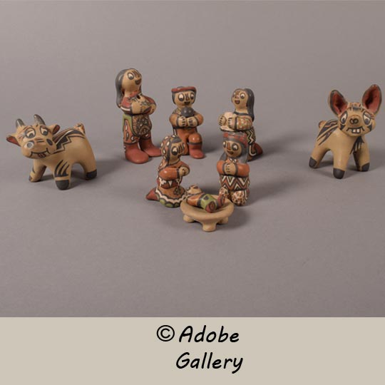 Nine Piece Nacimiento Set by Margaret and Luther Nine Piece Nacimiento Set by Margaret and Luther