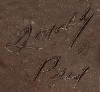 Artists' signatures of Paul and Dorothy Gutierrez, Santa Clara Pueblo Potters