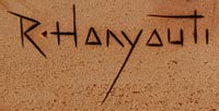 Artist signature of Ronald Honyouti, Hopi-Tewa Carver