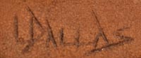 Artist signature of Lawrence Dallas, Hopi Pueblo Carver