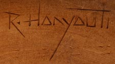 Artist signature of Ronald Honyouti, Hopi Pueblo Carver